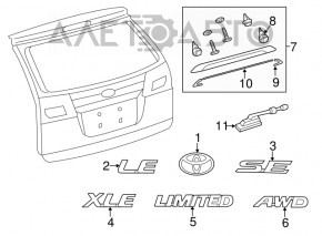 Toyota Highlander 14-19 keyless trunk release button