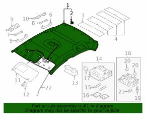 Hyundai Ioniq 17-22 headlining for sunroof, grey