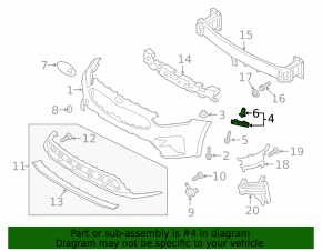 Front bumper mount left Kia Forte 19-21
