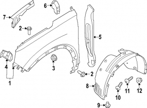 Front left fender liner Hyundai Santa FE 19-20 KOR