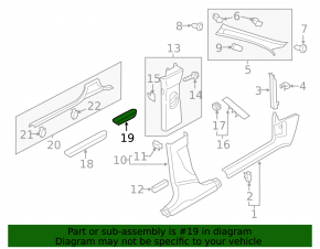 Outer rear left threshold trim Audi Q3 8U 15-18 black, broken guide, scratches, filed