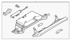 Glove box, glove compartment Porsche Panamera 12-16 leather red with airbag assembly