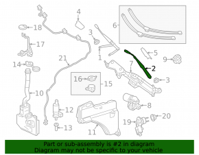 Left wiper arm Mercedes GLS-class X166 13-19