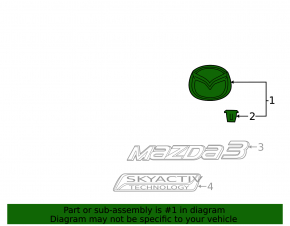 Mazda 3 14-18 BM trunk lid emblem, broken guide