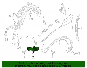 Front left fender bracket for Mazda CX-3 16-21 front