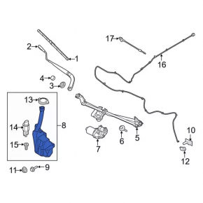 Washer reservoir Ford Mustang mk6 15-17 dorest