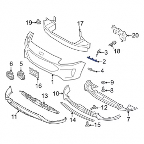 Front bumper mount right Ford Escape MK4 20- mount broken