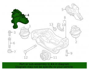 Engine mount bracket right BMW X5 E70 07-12 3.0
