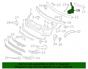 Fang of the front bumper reinforcement left BMW X5 F15 14-18