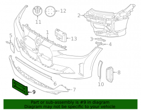 Platform for the front bumper number BMW i4 22-26