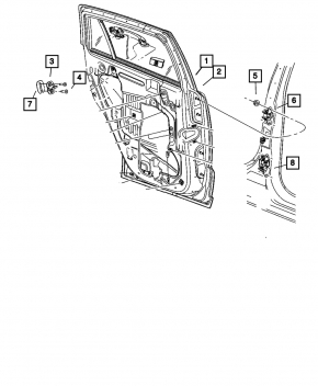 Lower rear left door hinge for Jeep Compass 11-16