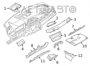 Driver's front panel pocket box BMW X2 F39 18-23 black, no mat