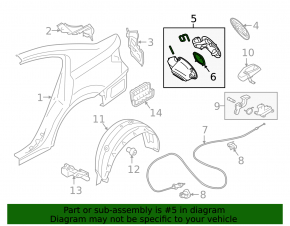 Subaru Legacy 15-19 Fuel Filler Door Housing