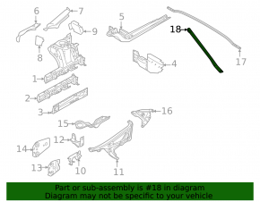 Front strut brace rear left BMW X1 F48 16-22