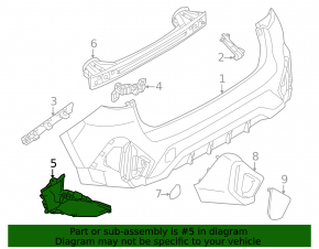 Left rear bumper liner for Subaru Crosstrek 2024-2026