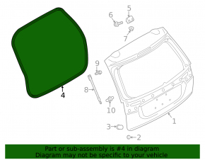 Rubber seal for tailgate Mitsubishi Outlander 14-22