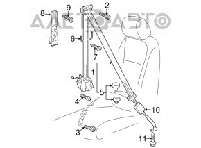 Driver's seat belt VW Tiguan 13-18 rest black with tensioner, shot