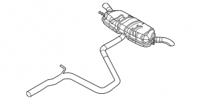 VW Tiguan 18-20 fwd exhaust pipe with barrels, without resonator