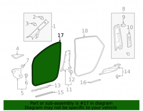 Door seal front right Toyota Prius V 12-17 gray