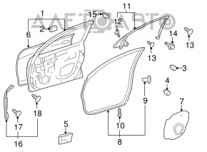 Inner door frame, front right, Lexus GS300 GS350 GS430 GS450h 06-11
