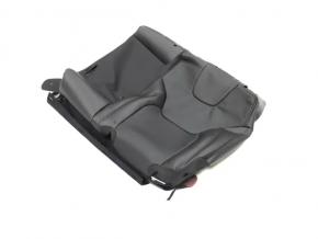 Left rear seat backrest for Jeep Cherokee KL 19 - black leather, with armrest, perforation, dented, dents on the back, broken trim