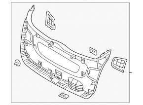 Lower trunk door trim Kia Sorento 16-20 black electric