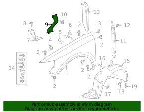 Front fender bracket, left upper, Audi Q3 83A 19-25