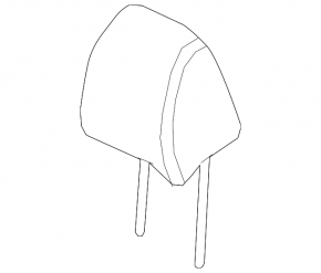 Front right headrest Hyundai Elantra 21-26 black leather, red stitching, N Line