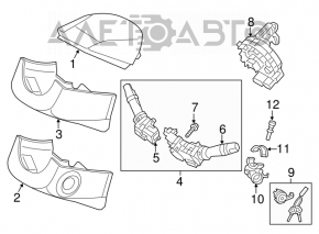 Steering column switch guitar assembly Hyundai Veloster 12-13 without fog lights