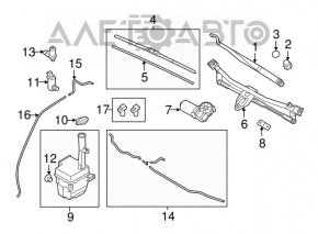 Left wiper arm for Kia Optima 11-15