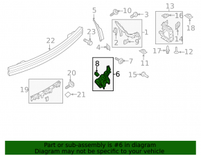 Rear bumper mount, rear right, Ford Mustang mk6 15-17 2.3, 3.7