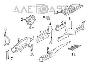 Driver's knee pad assembly Ford Escape MK4 20- beige scratches