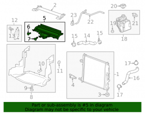 Upper radiator deflector Cadillac CTS 14-