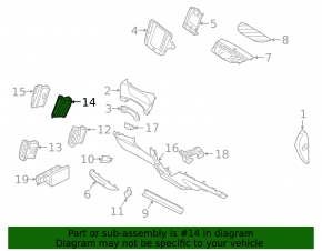 Front panel air duct deflector center right Volvo XC40 19-25