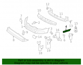 Front bumper mount, right fender, VW CC 09-12