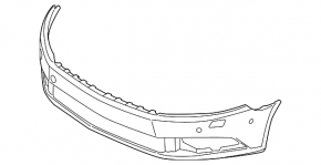 Bare front bumper for VW CC 13-17, for parking sensors