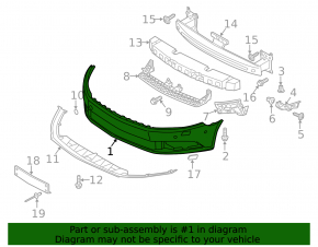 Front bumper bare VW CC 13-17 rest.