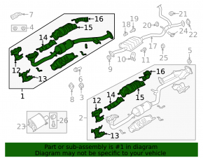 Right exhaust manifold with catalytic converter for Subaru Outback 10-14 3.6