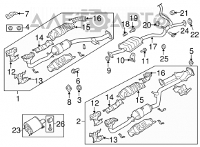 Right exhaust manifold with catalytic converter for Subaru Outback 10-14 3.6