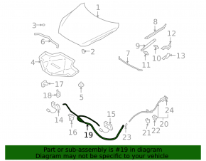Infiniti QX50 14-17 Hood Release Cable
