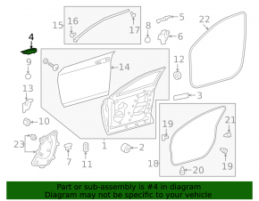 Seal of the casing of the front right door front Lexus UX200 UX250h 19-
