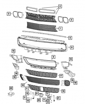 Headlight frame right Dodge Challenger 15-19 rest