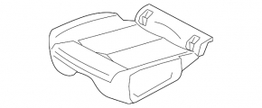 Right rear seat cushion for Audi Q3 83A 19-25, black leather, white stitching, scratched, dented