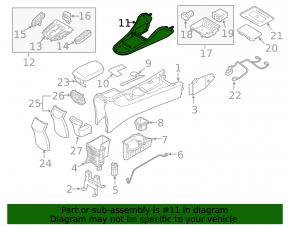 Upper center console trim Hyundai Ioniq 17-22 HEV, PHEV black