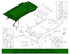 Hyundai Santa FE 19-23 roof lining for panorama black