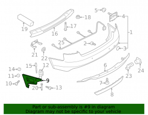 Rear bumper mount right Audi A4 B8 08-11 prerest sedan
