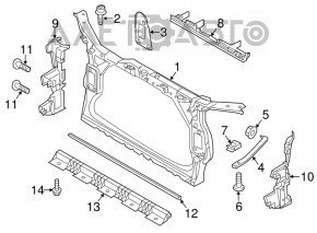 Left radiator deflector for Audi Q5 8R 13-17 2.0T, hybrid, tear