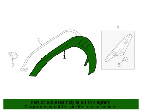 Front right fender arch trim Subaru WRX 22-26