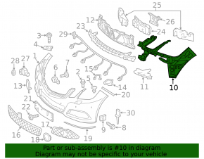 Right front bumper bracket for Mercedes W212 10-16