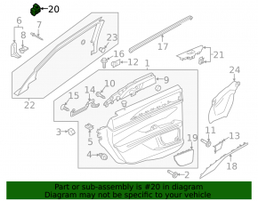 Lincoln MKC 15-19 rear left window lift control with trim